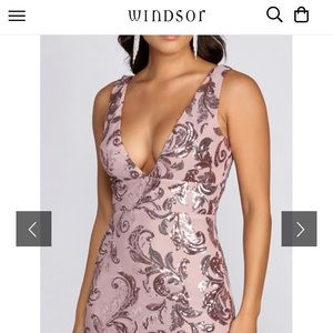 Windsor Paisley Formal Sequin Leaf Dress 🌸